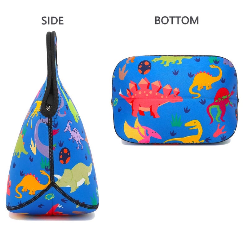 FlowFly Neoprene Kids Lunch box Insulated Soft Bag Mini Cooler Thermal Meal Tote Kit for Boys, Girls,Men,Women,School,Work, Office, Dinosaur - Image 5